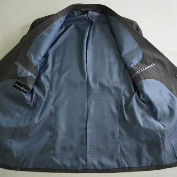 Beverly Hills Polo Club 42S 32x28 Gray Striped Mens Jacket Pants Suit
